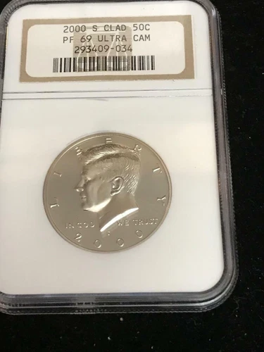 2000-S CLAD PROOF KENNEDY HALF DOLLAR COIN NGC PF 69 ULTRA CAMEO
