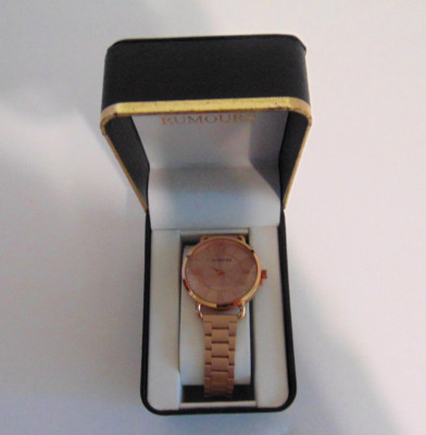 Wrist Watch Women's Rose Gold Round Face Link Quartz Analog Rumours