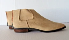 Band of Gypsies Madison Suede Ankle Boots Tan Size 8.5B Zip New Western Boho