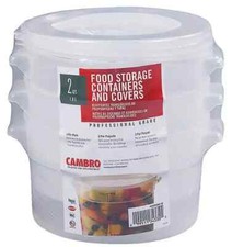 Cambro 2-Quart Food Storage Container with Lid, 3-count