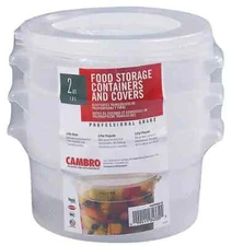 Cambro 2-Quart Food Storage Container with Lid, 3-count
