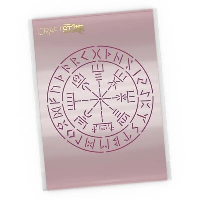CRAFTSTAR Plantilla de brújula vikinga - plantilla de símbolo rúnico de 18,5 cm - plantilla reutilizable