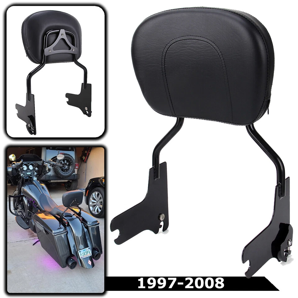 For 97-08 Harley Road King Street Electra Glide Detachable Sissy Bar Backrest US - Image 3 of 4