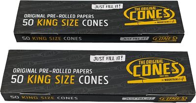 100 Räucherpapier Zapfen vorgerollt King Size 109 mm - mit Rotaugenspitze