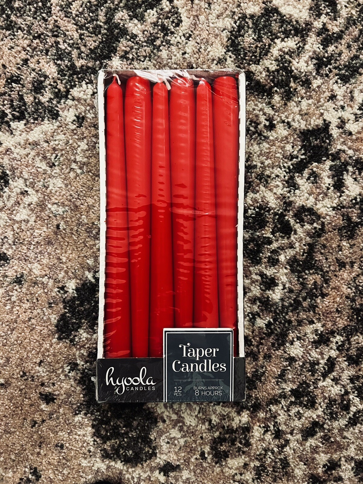 12 Pack 10 Inch Tall Red Dripless Unscented Taper Dinner Candles NWT