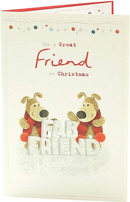 For A Great Friend Boofles Holding Fab Friend Letters Design Weihnachtskarte
