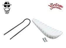 20" ORIGINAL LOWRIDER White/Silver BANANA SEAT W/Black Sissy Bar FOR 20" Bicycle