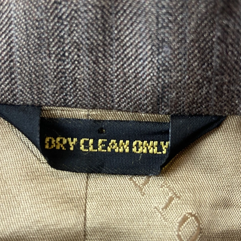 Blazer Adolfo Hombre 46R Gris Rayas Abrigo Deportivo Dos Botones Lino Foto 4 de 4