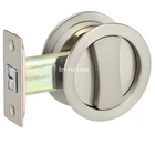 Cavity Sliding door  Privacy function set Round Brushed Nickel