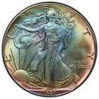 1987 American Silver Eagle PCGS MS67 Rainbow Toned Key Date 1oz .999 (8749)