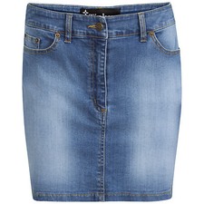 Women's Ladies Faded Denim Short Stretch Stone Wash Mini Skirt -Dianne demina