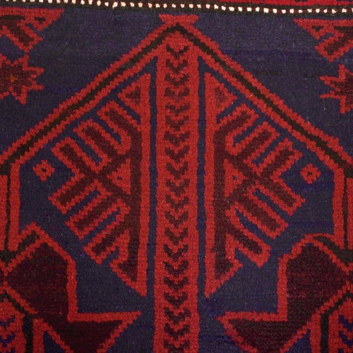 Tribal Hand-tufted Wool Area Rug Oriental Balouch Area Wool Rug 3'1x4'9ft W15503 - Picture 4 of 8
