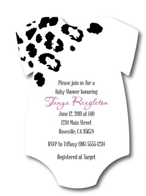 20 Leopard Print Baby Girl Shirt Baby Shower Invitations Ebay