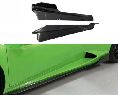 Real Carbon Fiber V Side Skirt Side Splitter For Lamborghini Huracan 2020-2024