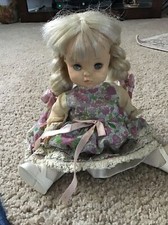 Effanbee vintage blonde doll with braids. Pretty outfit and bloomers. Preowned.