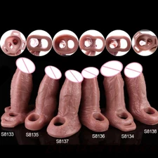 Reusable Silicone Penis Sleeve Ring Male Enlargement For Men Delay Ejaculation 