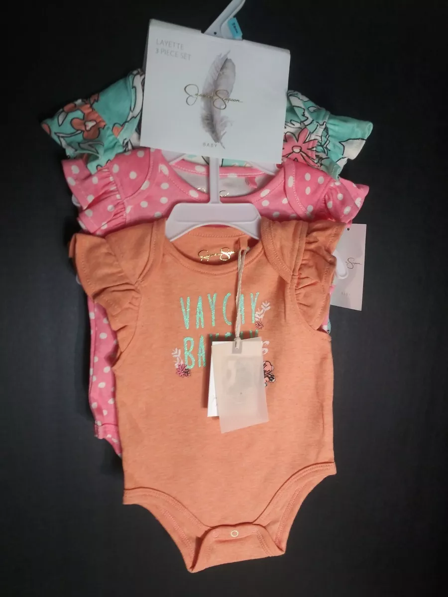 Jessica Simpson Layette 3 Piece Set Bodysuit Baby Girl 3 6 Months