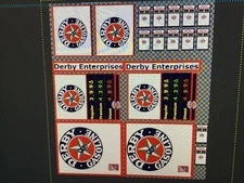 O scale gas signs &on self adhesive paper. 2 pages included. Derby & Sinclaire.