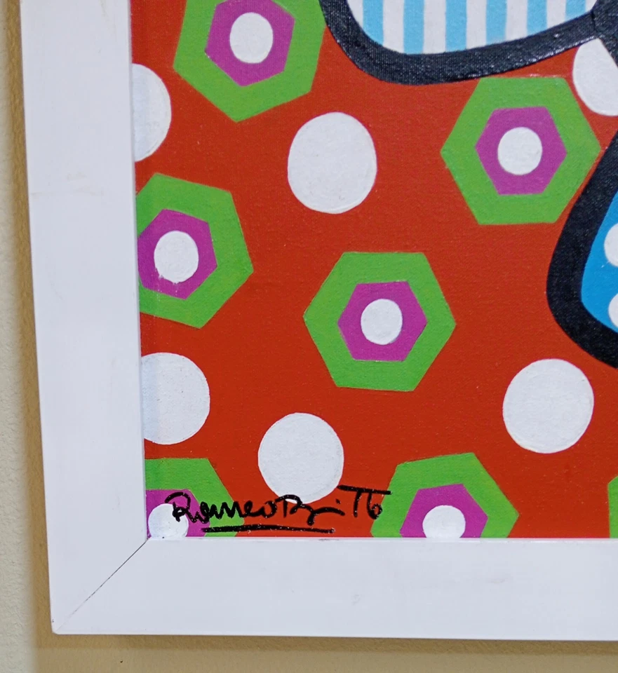 ROMERO BRITTO ACRYLIC ON CANVAS DATED CIRCA 2006 WITH FRAME IN GOOD CONDITION - Image 4 of 4