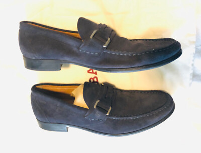 Auth BALLY Mens Suede Bit-Strap Loafers Blue Sz 9 D “Coniac” Slip