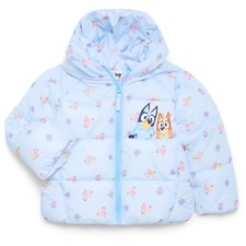 New Bluey Girls Puffer Jacket Coat Hoodie Size Toddler 4T NWT