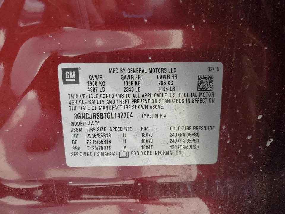 Used A/C Selector Switch fits: 2016 Chevrolet Trax w/heated seat opt KA1 LTZ Gra - Image 4 of 4