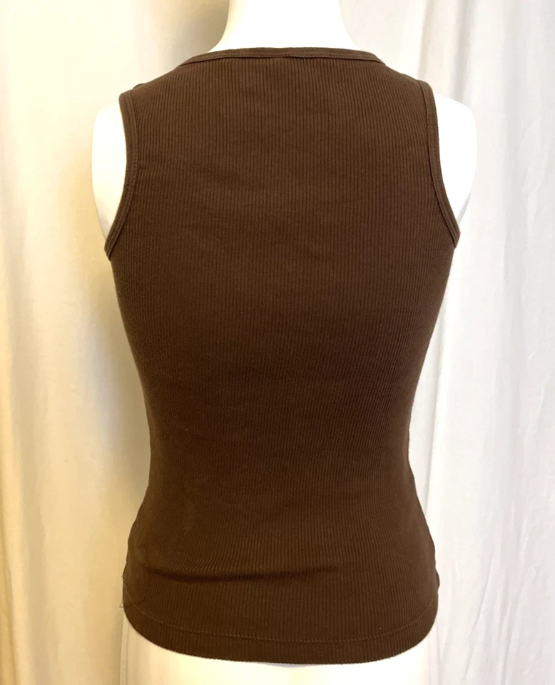 Camiseta sin mangas I Love Cowboys marrón acanalada vintage azul ancla talla Algodón grande ~ lindo ~ Foto 3 de 4