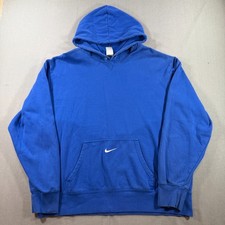 Nike Sportswear Club Fleece Hoodie Mens 2XL Blue Pullover Center Swoosh Core