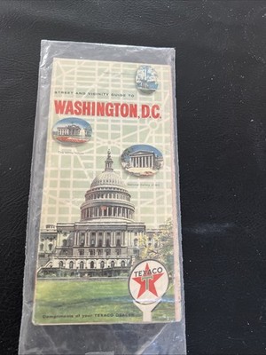 vintage Washington DC Texaco map street & vicinity guide 1960