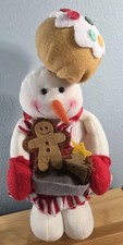 Dan Dee Snowman Plush Baker Standing Basket Gingerbread Holiday Christmas Cookie