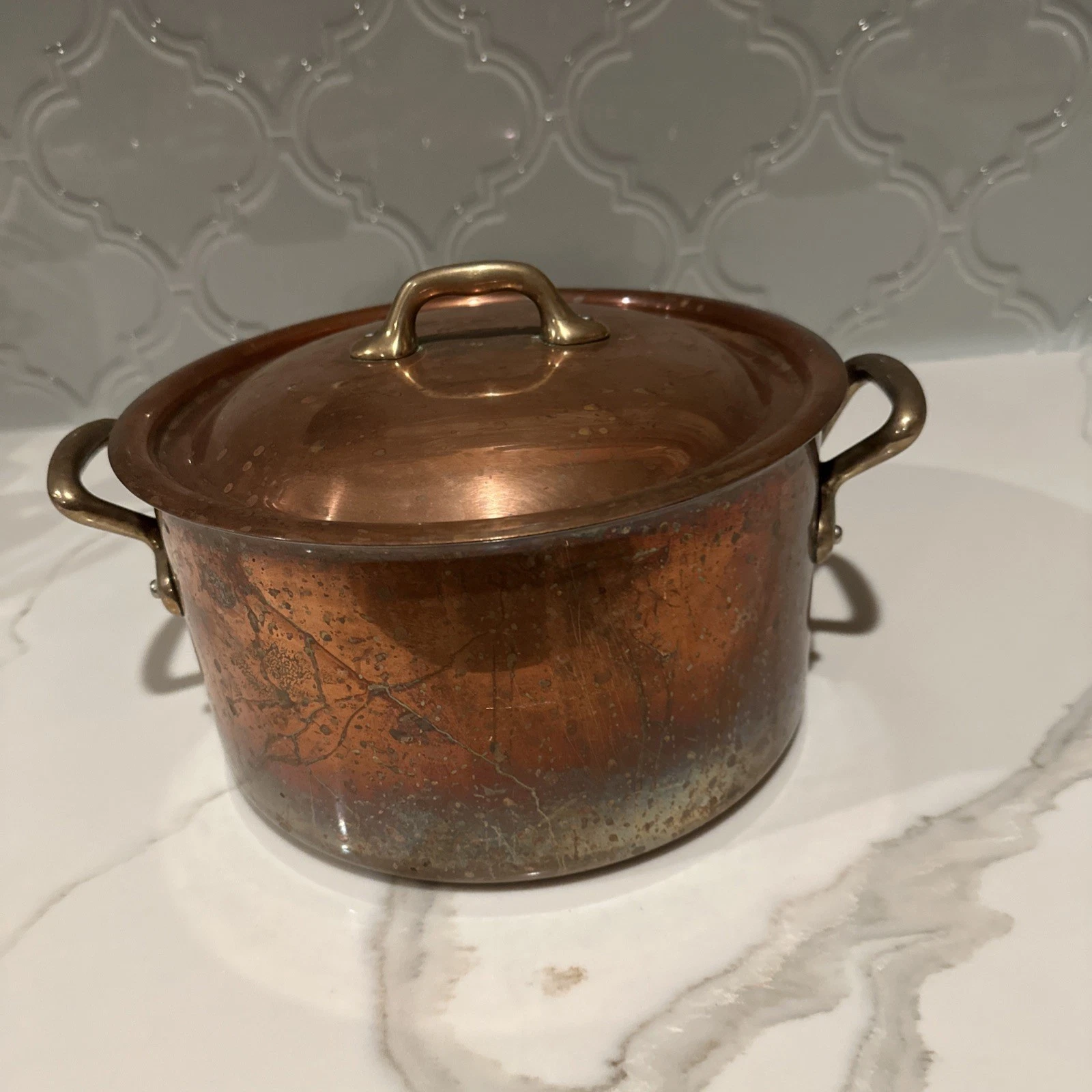 Vtg Mauviel by Williams Sonoma France made Copper Stock pot