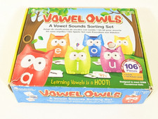 Learning Resources Vowel Owls Sorting Set Missing 1 Piece! Ages 5+ Great Game!