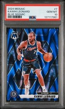 2024 PANINI MOSAIC BLUE SEISMIC #7 KAWHI LEONARD 58/149 PSA 10