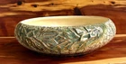 Authentic 1957 McCoy Pottery #444 Grecian Console Bowl - 24K Gold & Green