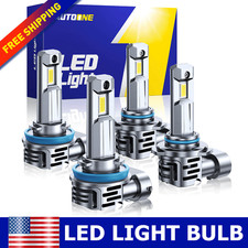 9005 9006 LED Headlights Kit Combo Bulbs High Low Beam Super White Bright 6500K