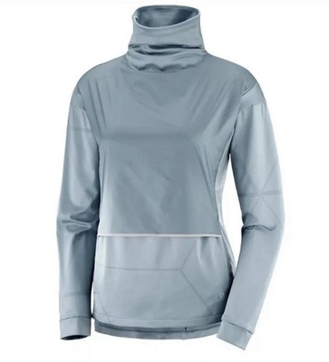 Salomon Elevate Aero Cozy Pull Pullover Oberteil hellblau Gr. S