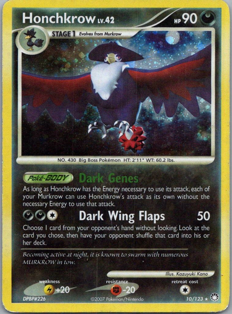 Pokemon TCG Honchkrow 10/123 Mysterious Treasures Cosmos Holo MP