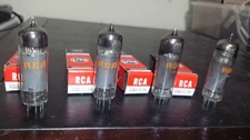 (x4) NEW NOS NIB Matched RCA EL84 6BQ5 Gray Plate SOLID O Getter Tube TV7 Tested
