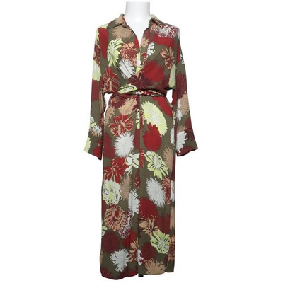 Zara Basic, Maxikleid, Größe: L, Grün/Mehrfarbig, Blumen, Damen #3Jl