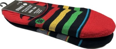 Stance Adult 2 Pk Red Black No Show Cotton Stripe Dwyane Wade Sock Set Sz L 6-12