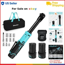 Cordless Electric Ratchet Wrench 12V 44 ft-lbs Long Neck Auto Repair Tool