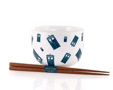 BBC Doctor Who Tardis Noodle Bowl with Chopsticks NEW
