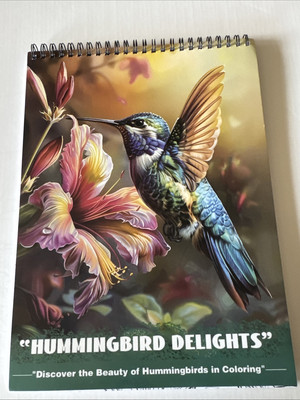 Adult coloring book 8 1/2 X 11 Spiral Hummingbird Delights NEW Shipping Included