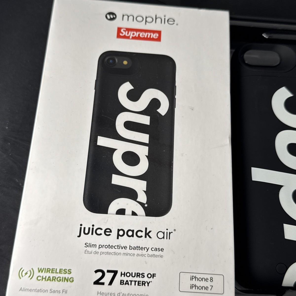 Supreme Mophie iPhone 7/8 Juice Pack Air Charging Case Black with