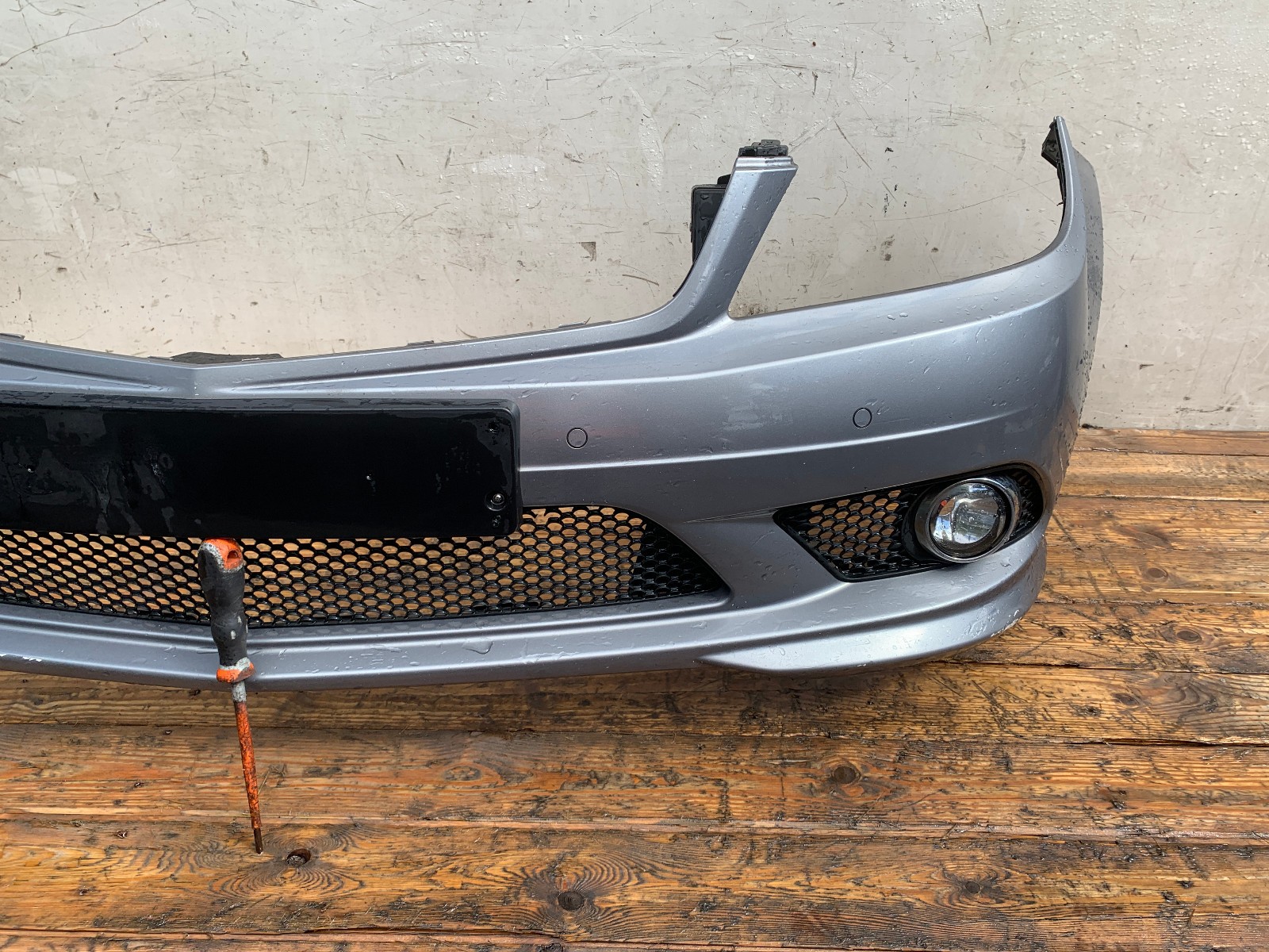 Mercedes C Class Front Bumper Fogs Grilles C200 W204 2007-2010 Pre-FL Silver - Image 4
