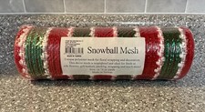 New Sealed Snowball Mesh Striped Red Emerald  White 10  x10 yards Waterproof