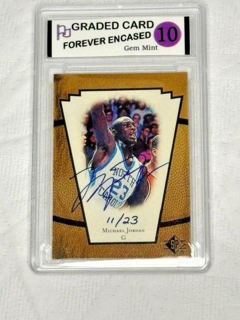 Michael Jordan Novelty Display Card Replica Auto Graded Style Holder Gem Mint 10