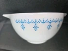 Vintage Pyrex Snowflake Garland Blue 441 Mixing Bowl  1 1/2 Pint No Lid