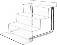 Acrylic Riser Display Stand, 100 Acrylic Clear 4-Tier Organizer for Figures, Cu