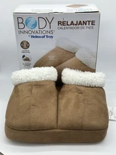 Body Innovations Soothing Foot Warmer Massage Heat Memory Foam- Camel
